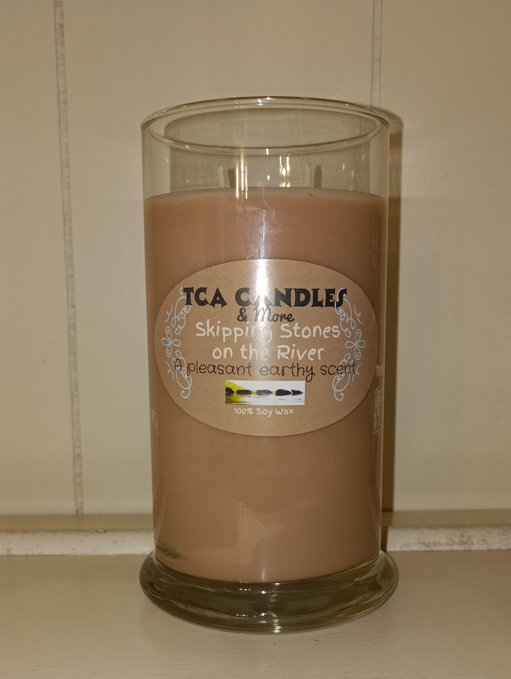Skipping Stones on the River Scented Candle - Beige